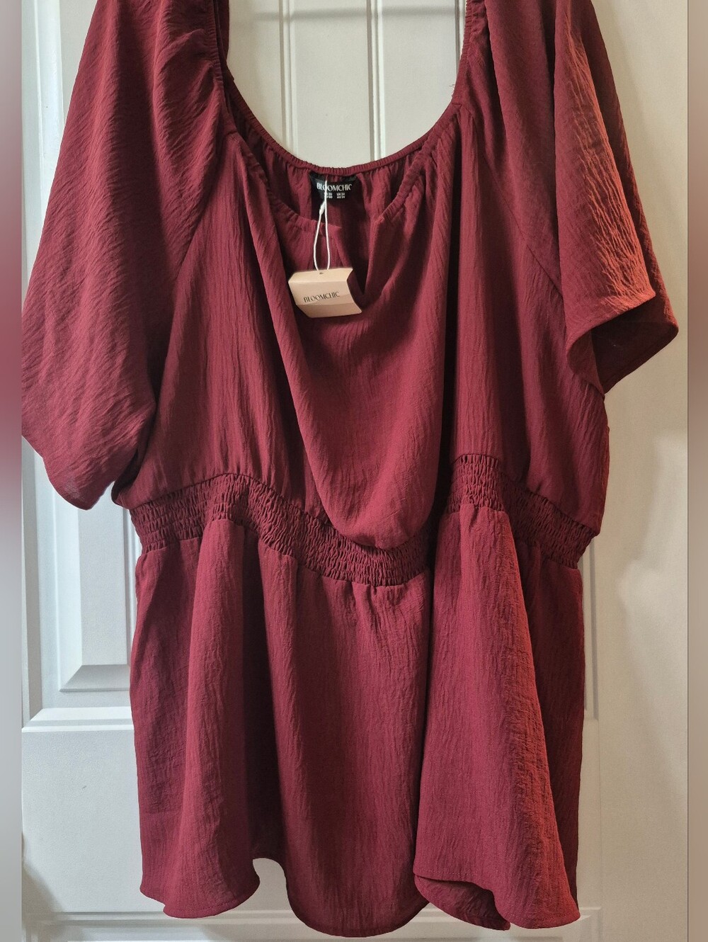 Womens BloomChic Burgundy Plus-size Blouse New With Tags